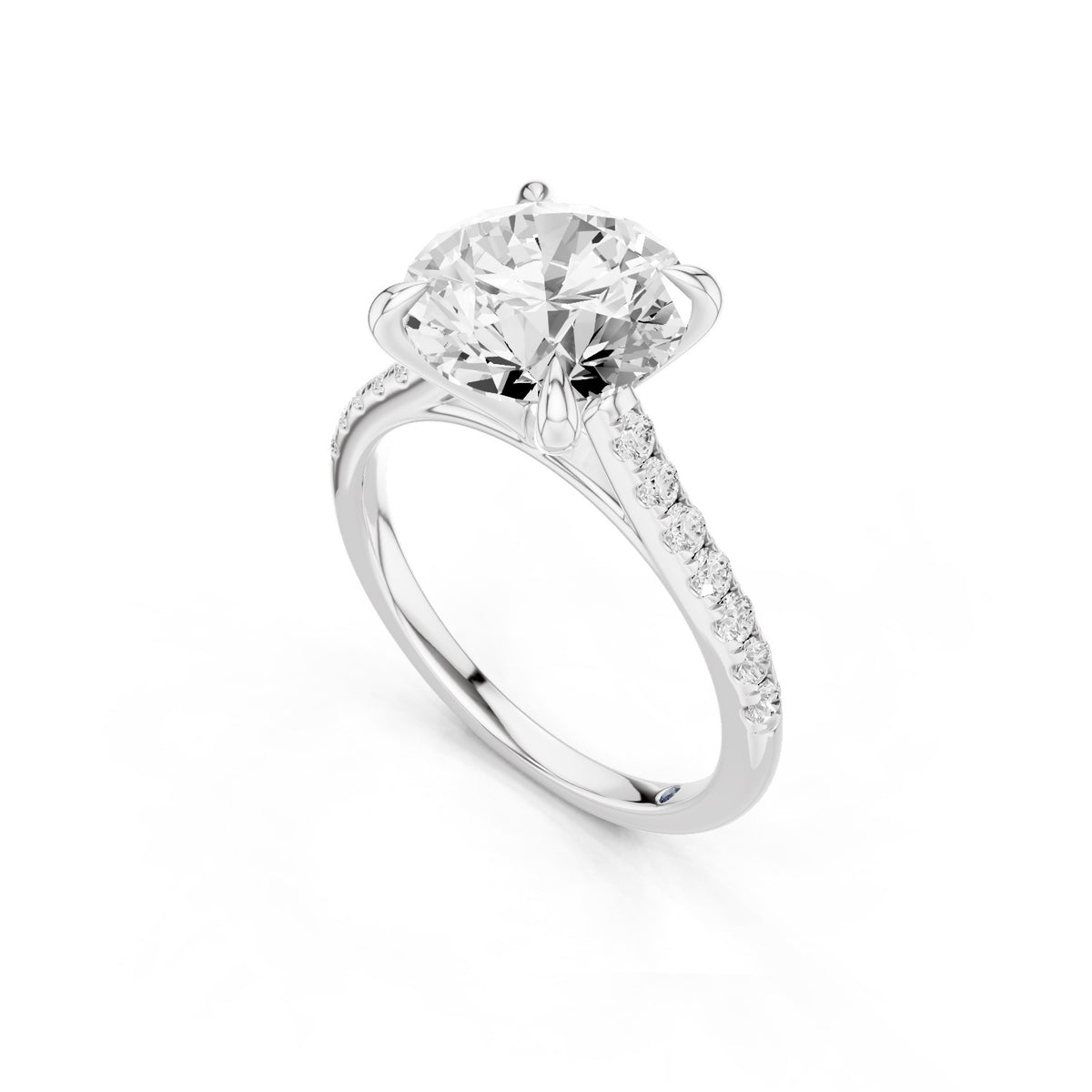 Celine – 3 Carat Round Cathedral Pavé