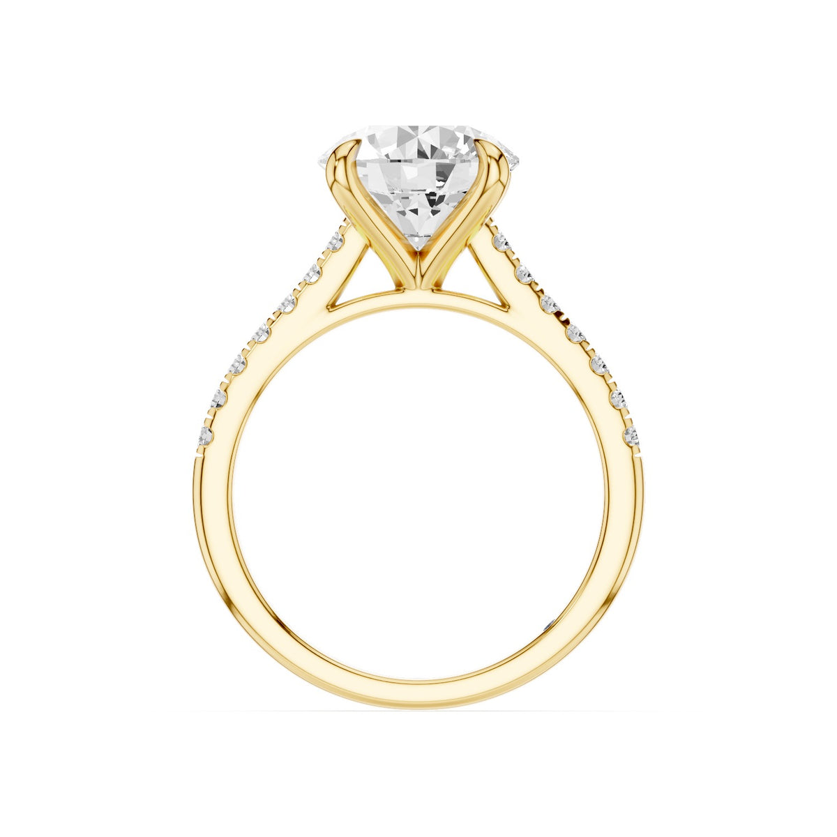 Celine – 3 Carat Round Cathedral Pavé