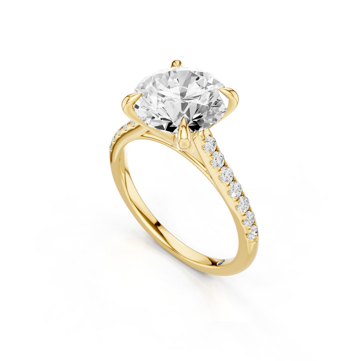 Celine – 3 Carat Round Cathedral Pavé
