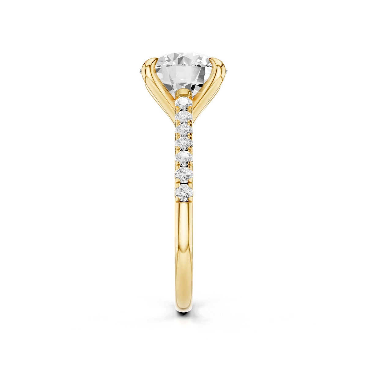 Celine – 3 Carat Round Cathedral Pavé