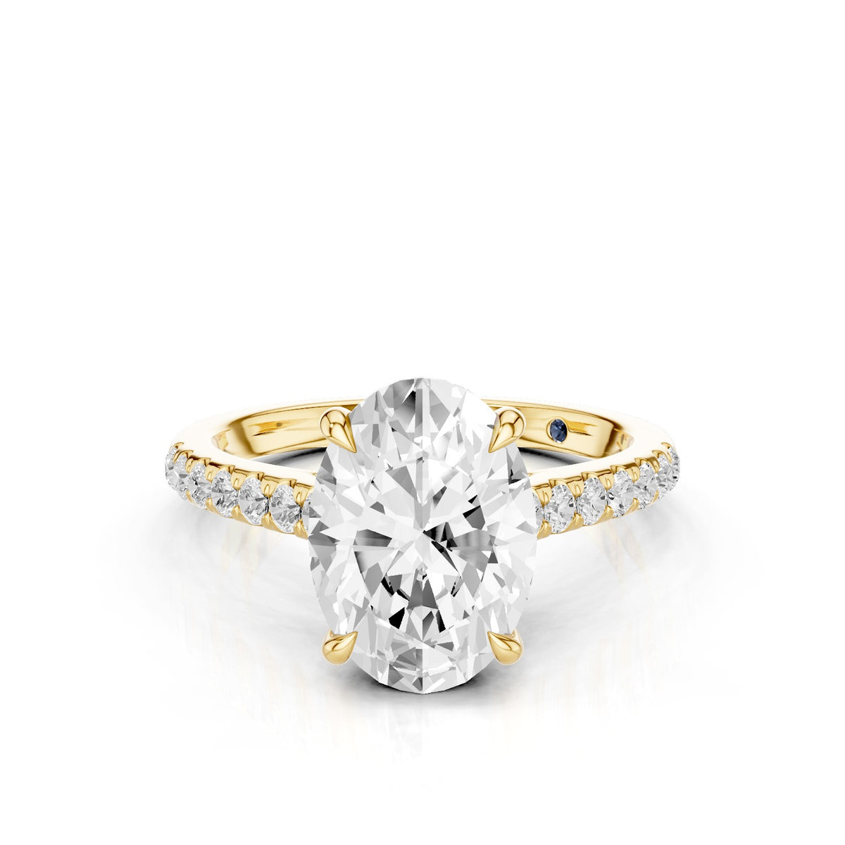 Mira – Hidden Halo Cathedral Pavé 2.03 Carat Oval