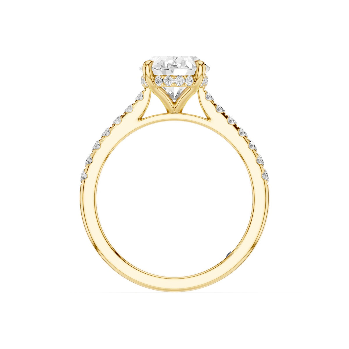 Mira – Hidden Halo Cathedral Pavé 2.03 Carat Oval
