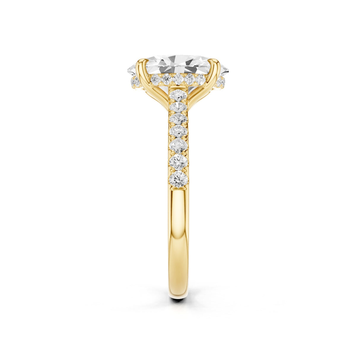 Mira – Hidden Halo Cathedral Pavé 2.03 Carat Oval