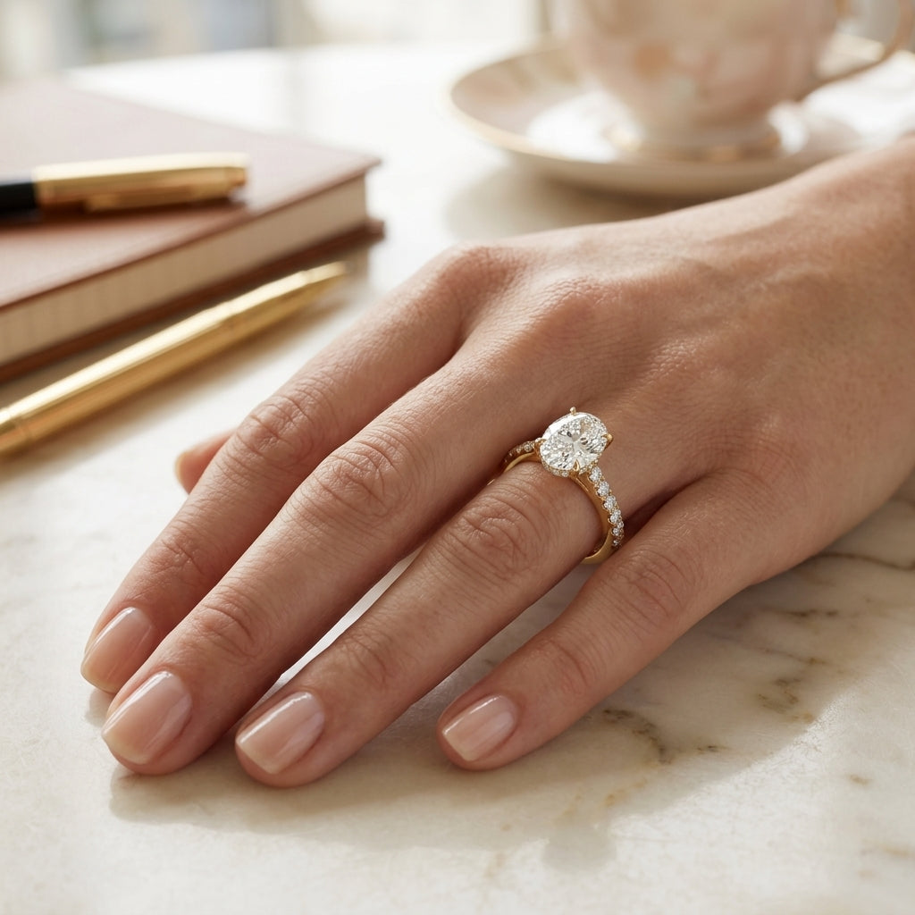 Mira – Hidden Halo Cathedral Pavé 2.03 Carat Oval
