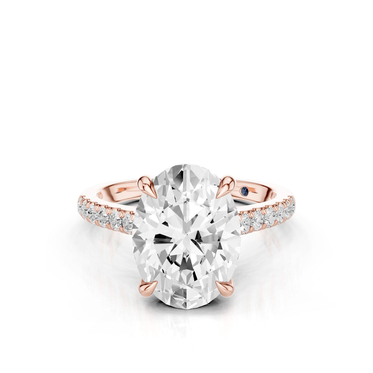 Mira – 3 Carat Oval Hidden Halo Cathedral Pavé