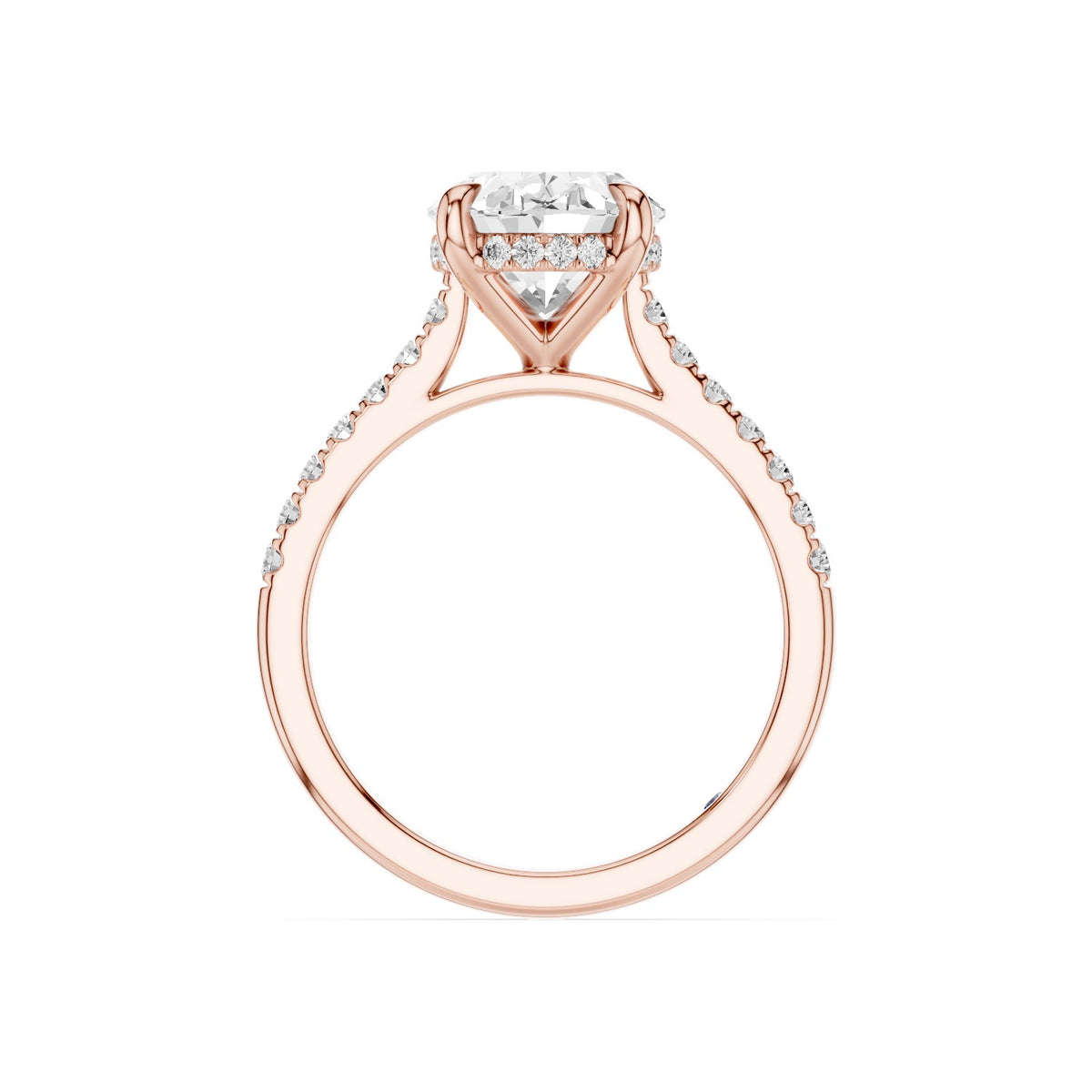 Mira – 3 Carat Oval Hidden Halo Cathedral Pavé