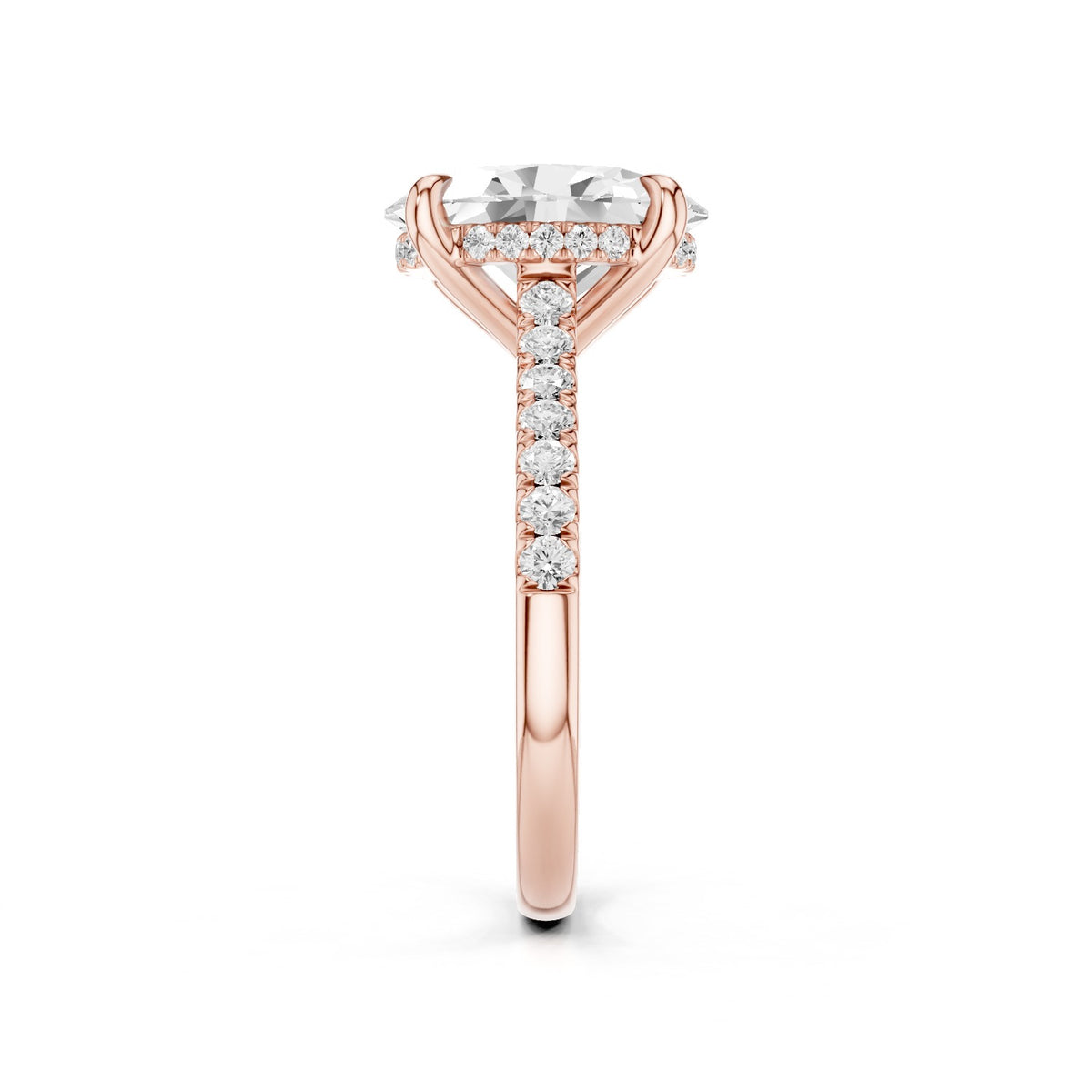 Mira – 3 Carat Oval Hidden Halo Cathedral Pavé