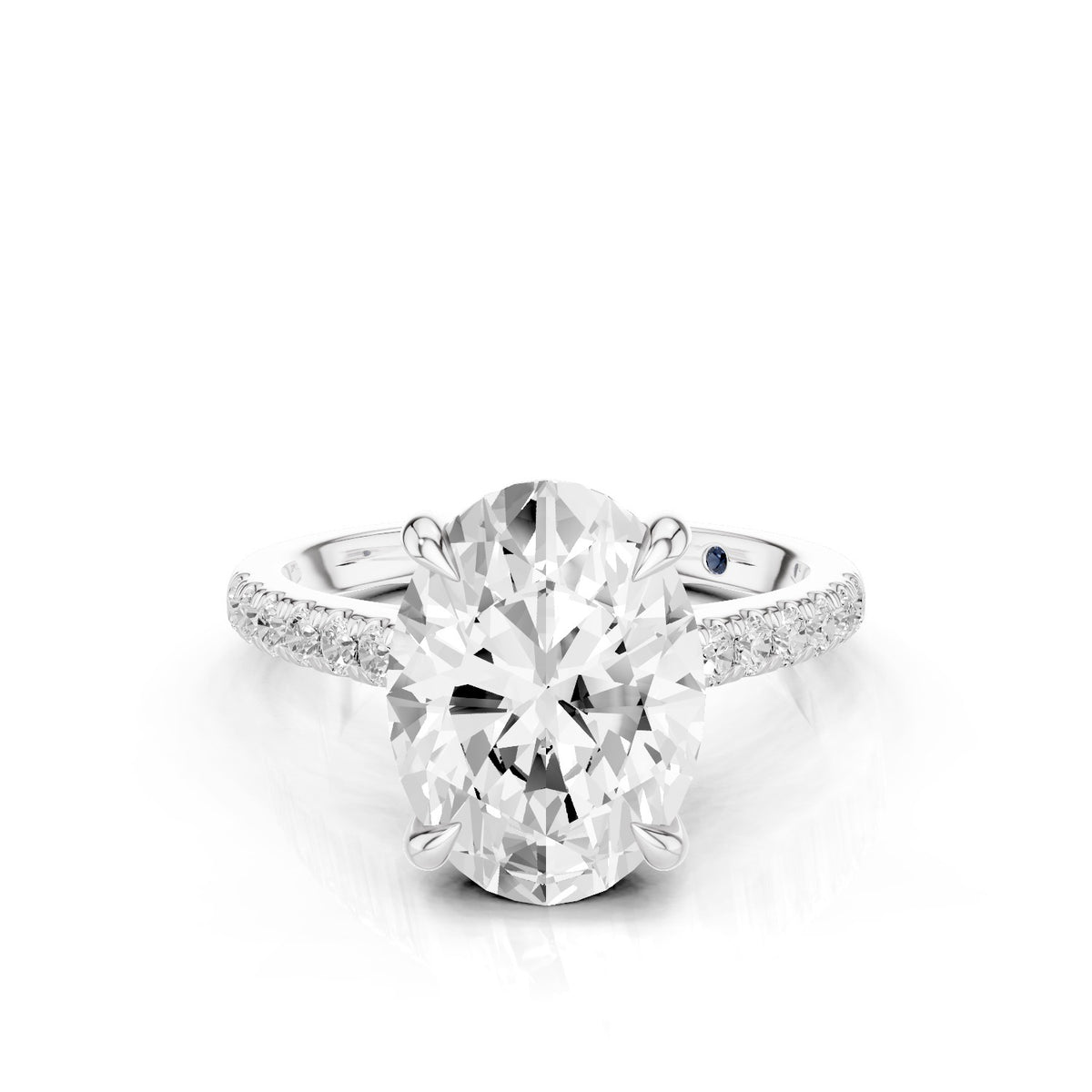 Mira – 3 Carat Oval Hidden Halo Cathedral Pavé