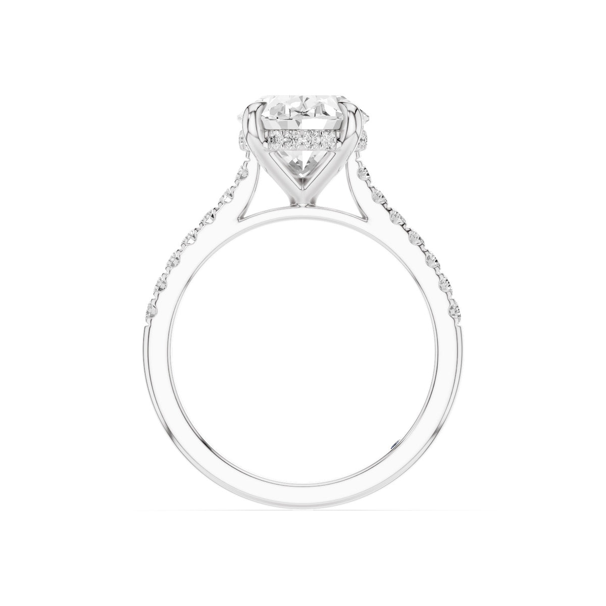 Mira – 3 Carat Oval Hidden Halo Cathedral Pavé