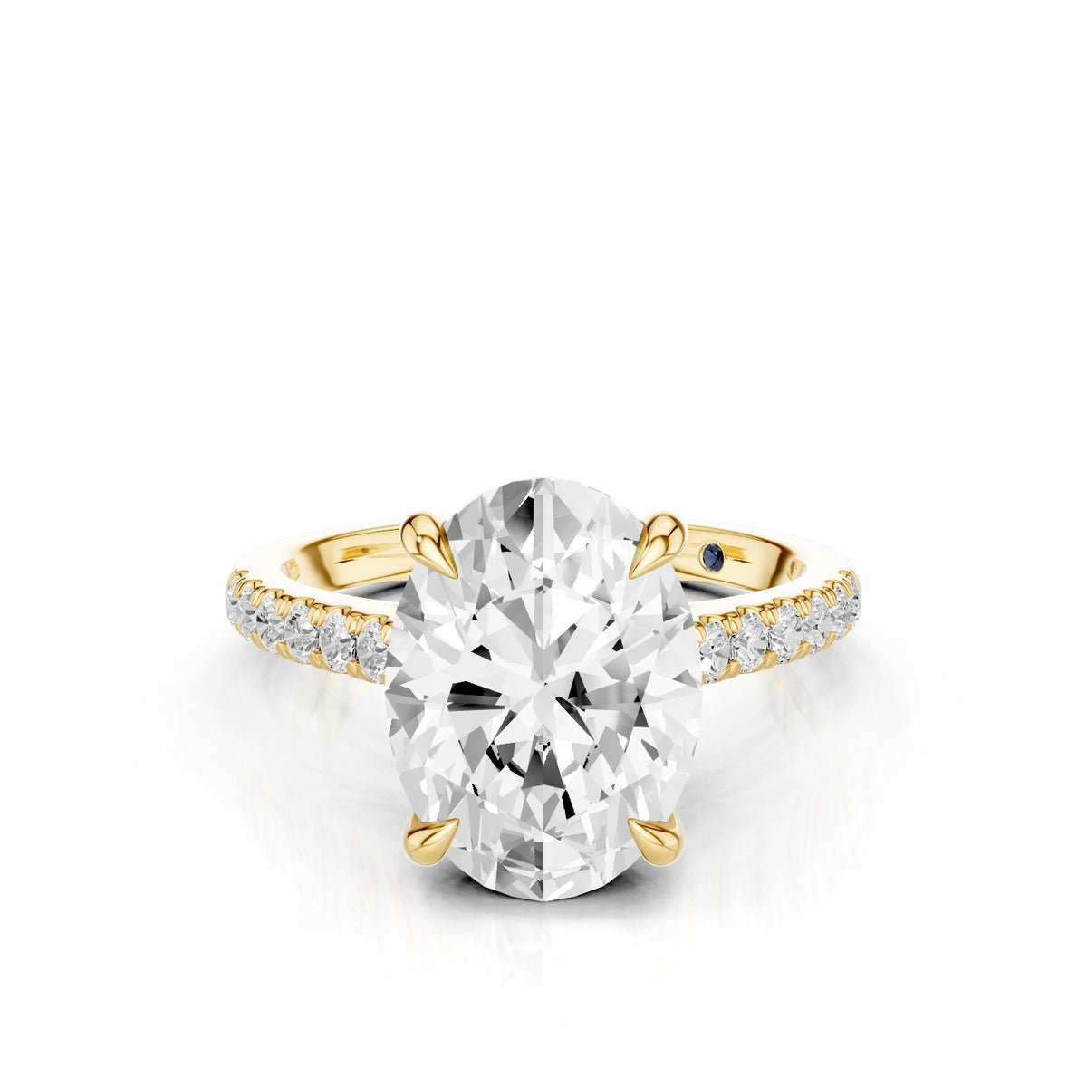 Mira – 3 Carat Oval Hidden Halo Cathedral Pavé