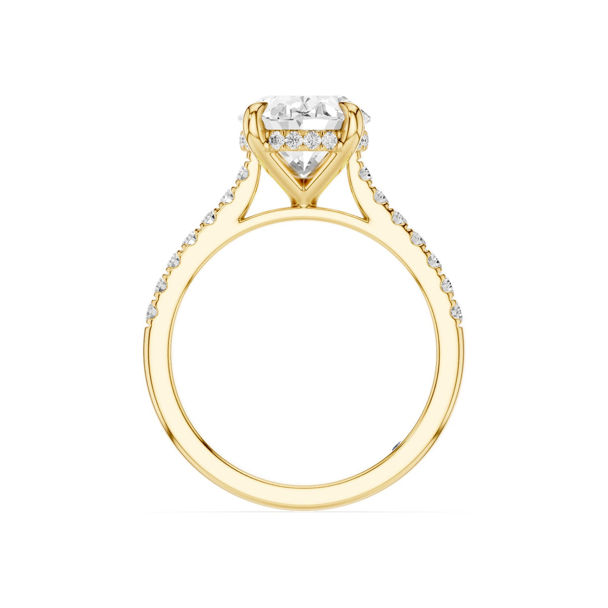 Mira – 3 Carat Oval Hidden Halo Cathedral Pavé