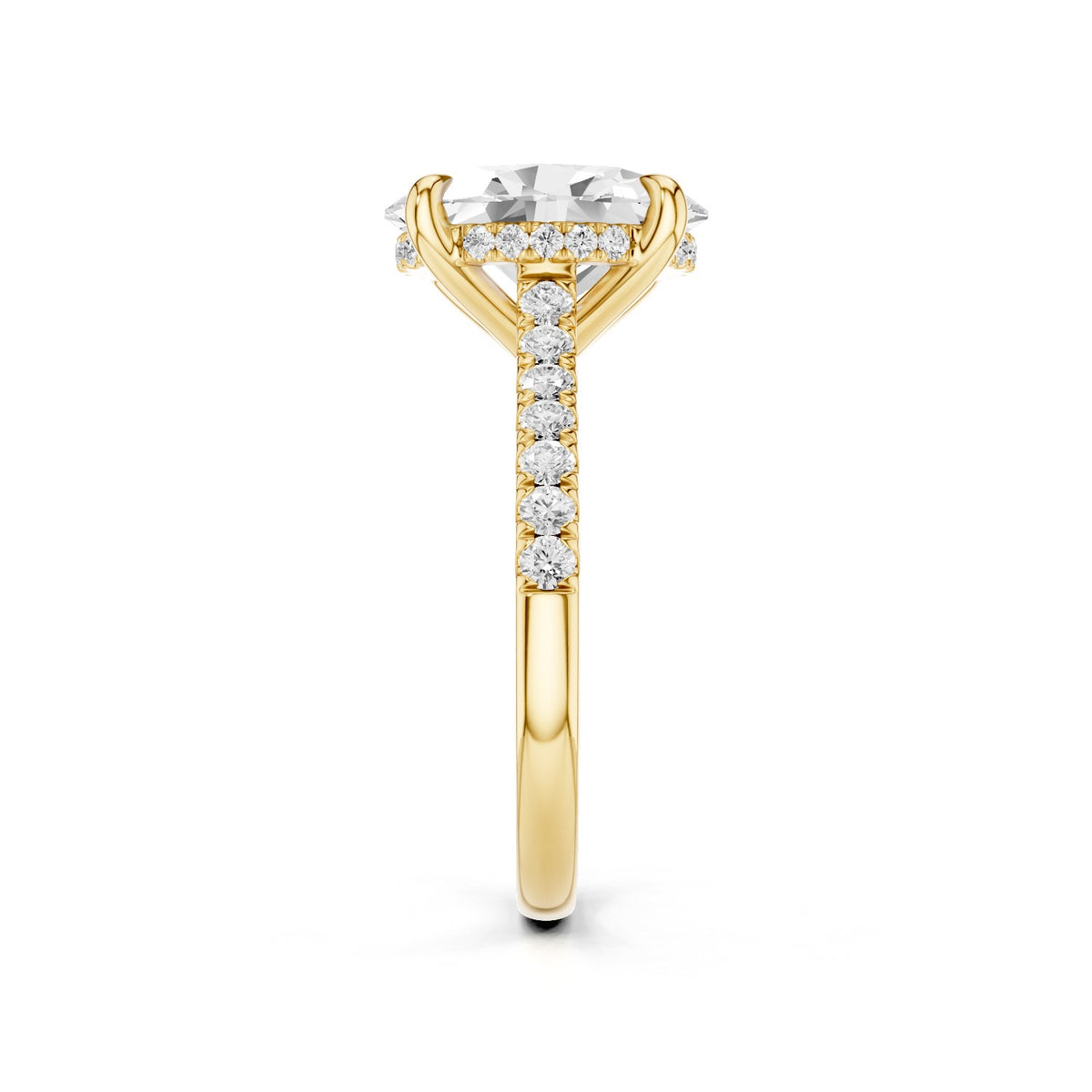 Mira – 3 Carat Oval Hidden Halo Cathedral Pavé