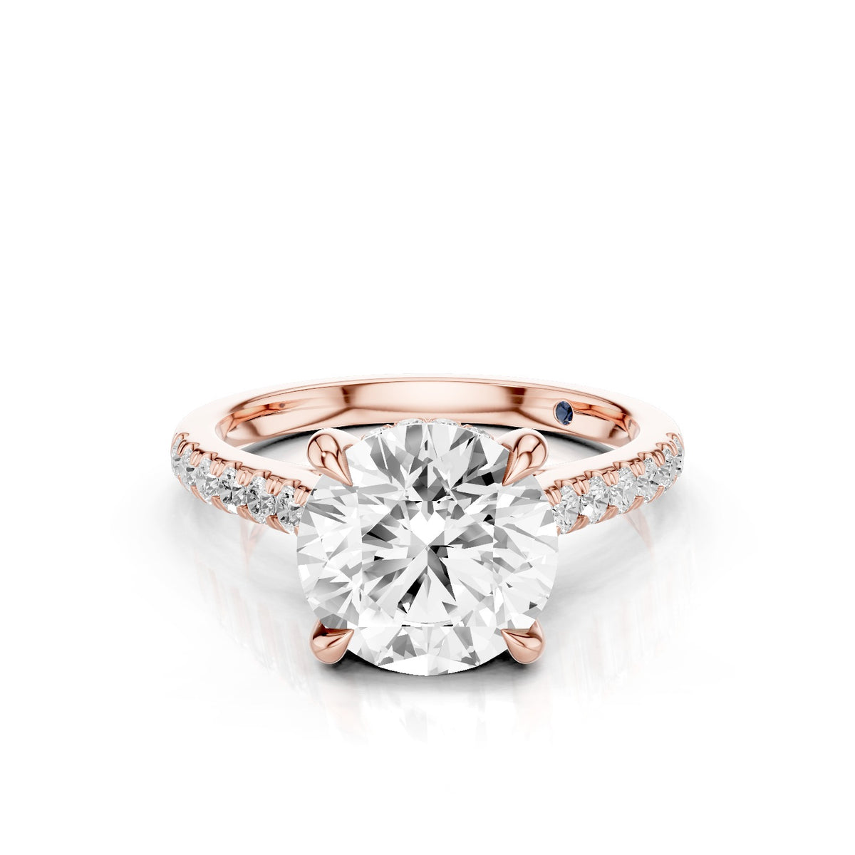 Mira – 2 Carat Round Hidden Halo Cathedral Pavé