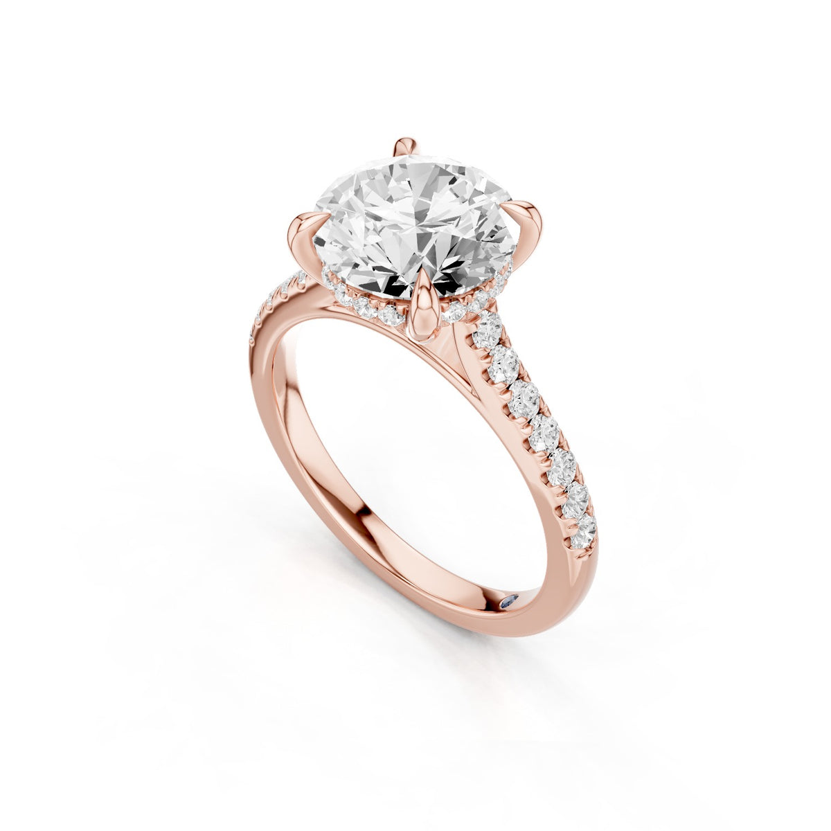 Mira – 2 Carat Round Hidden Halo Cathedral Pavé
