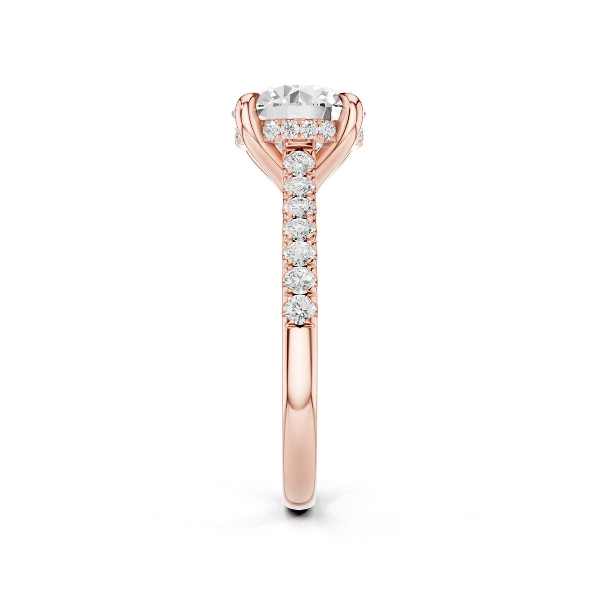 Mira – 2 Carat Round Hidden Halo Cathedral Pavé