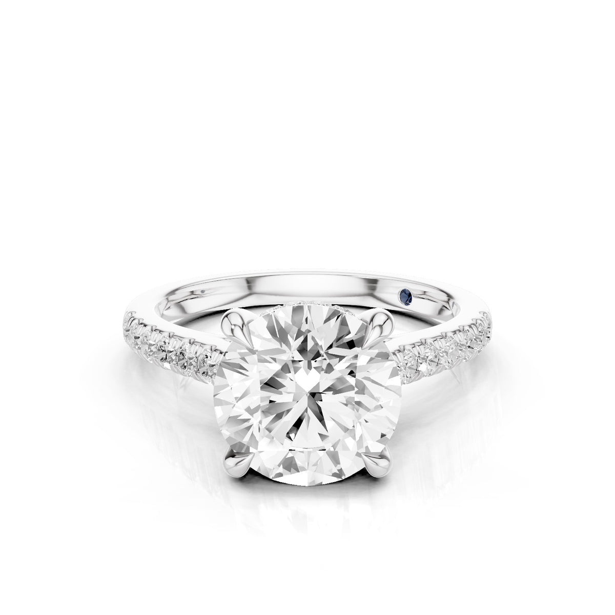 Mira – 2 Carat Round Hidden Halo Cathedral Pavé