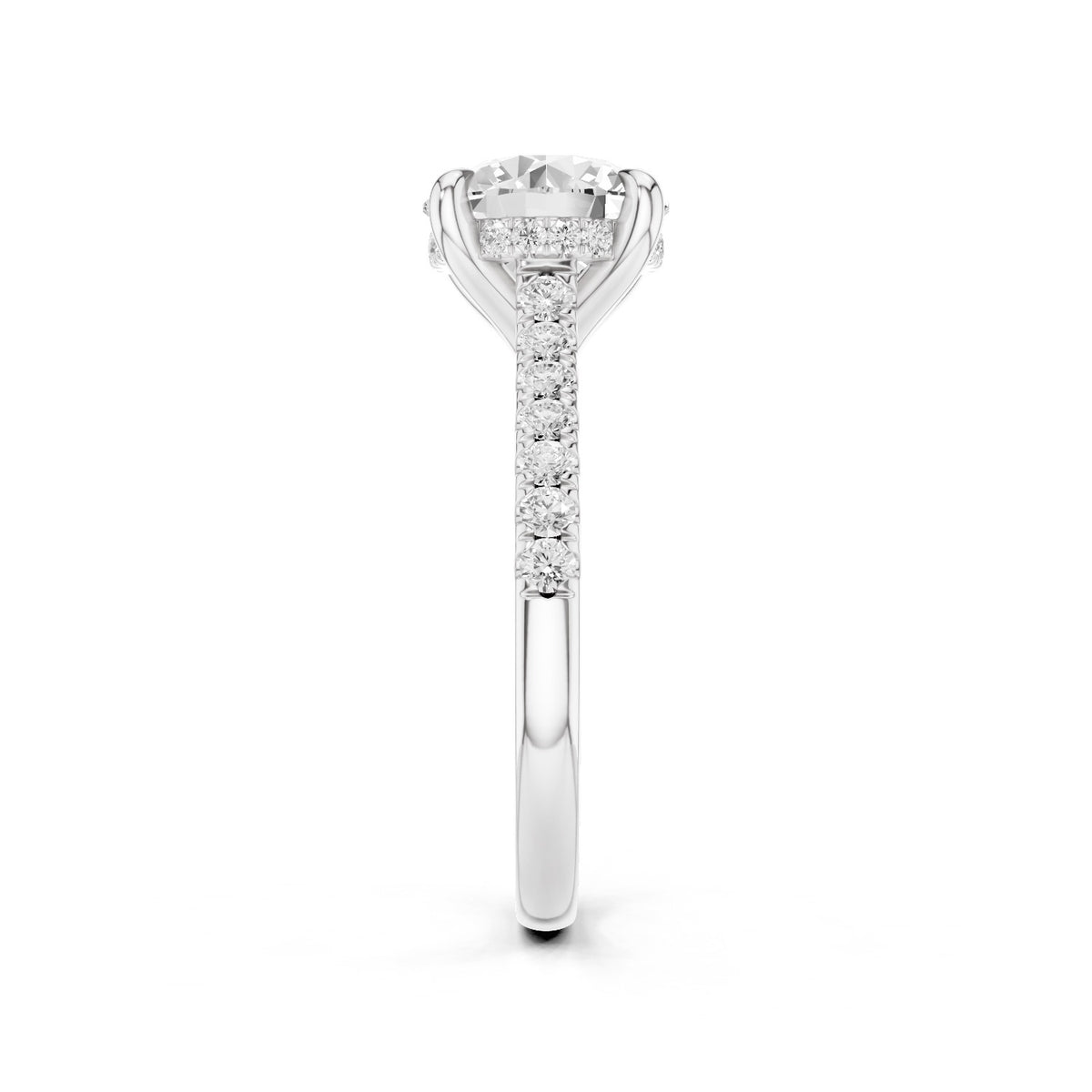 Mira – 2 Carat Round Hidden Halo Cathedral Pavé