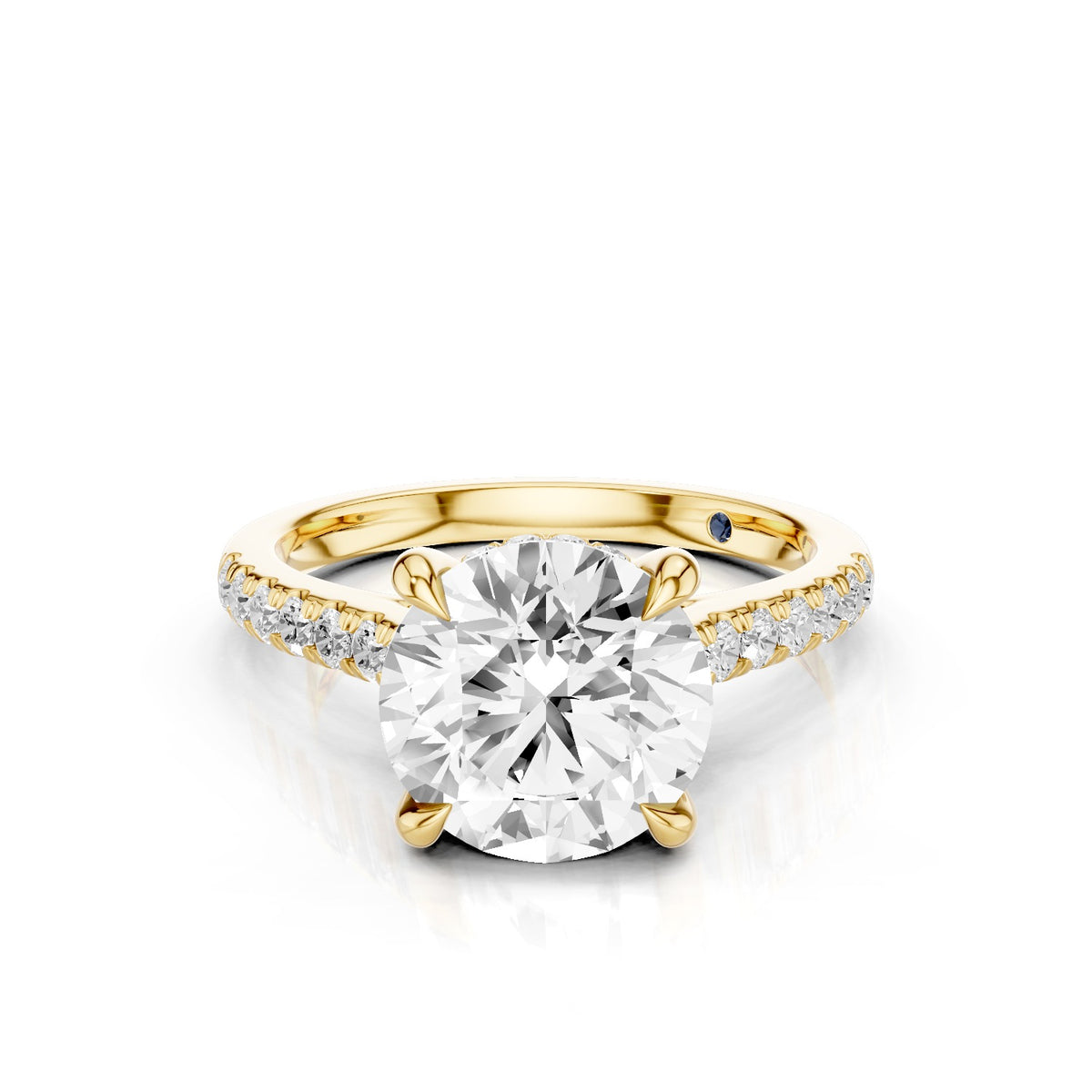 Mira – 2 Carat Round Hidden Halo Cathedral Pavé