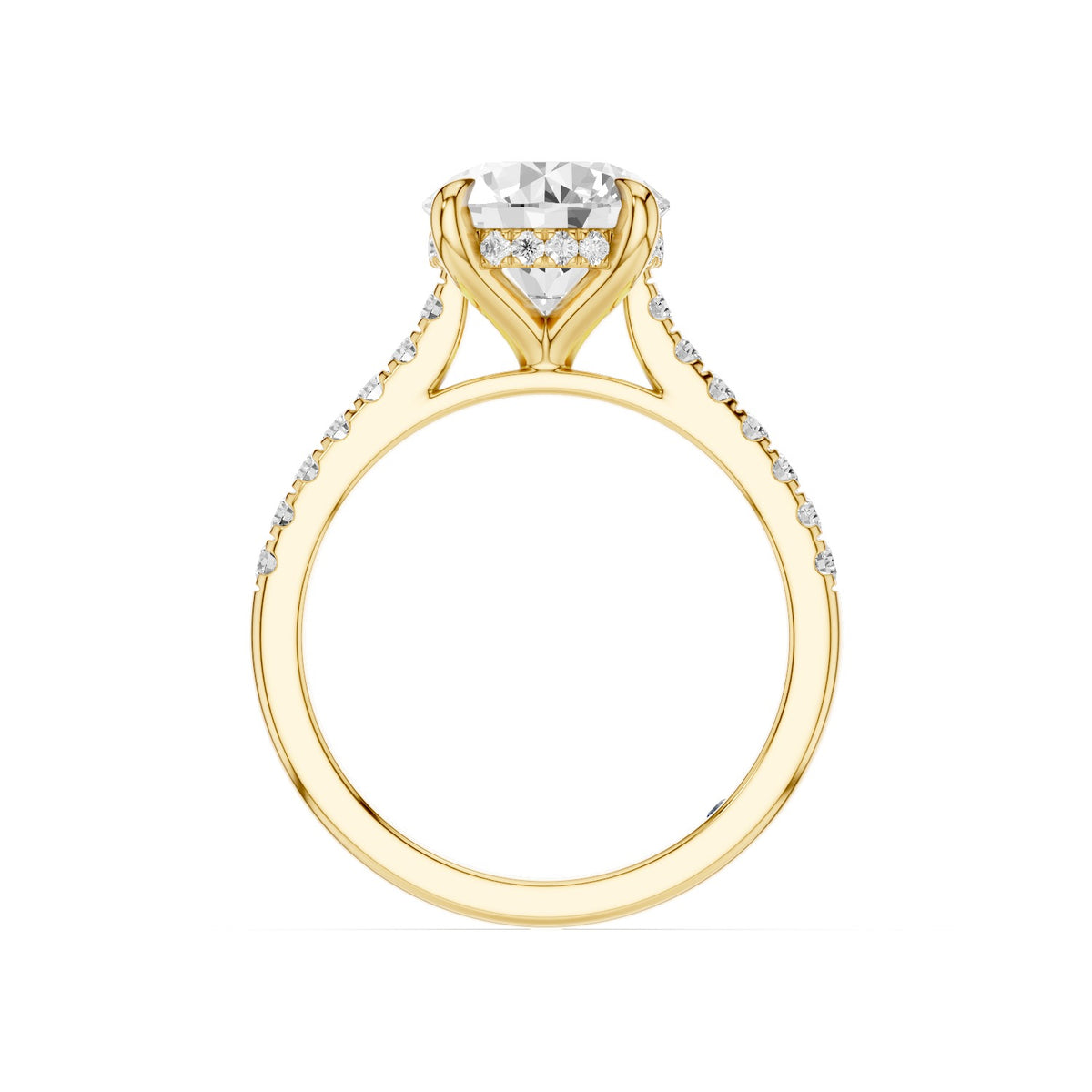 Mira – 2 Carat Round Hidden Halo Cathedral Pavé