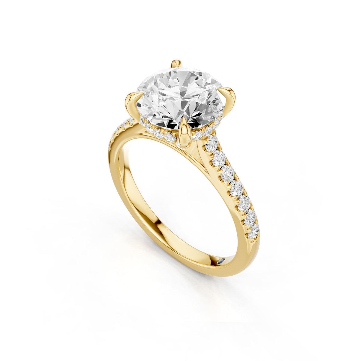 Mira – 2 Carat Round Hidden Halo Cathedral Pavé
