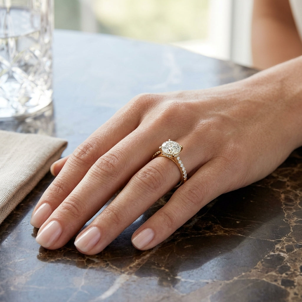 Mira – 2 Carat Round Hidden Halo Cathedral Pavé