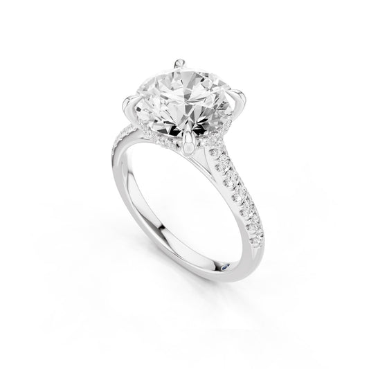 Mira – 3 Carat Round Hidden Halo Cathedral Pavé