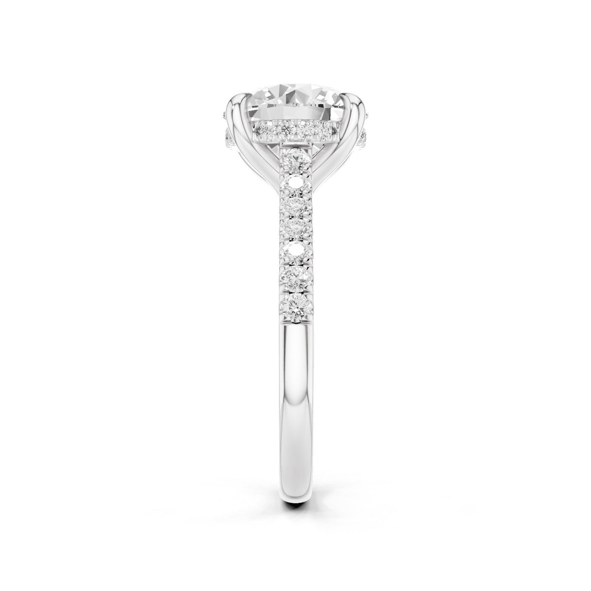 Mira – 3 Carat Round Hidden Halo Cathedral Pavé