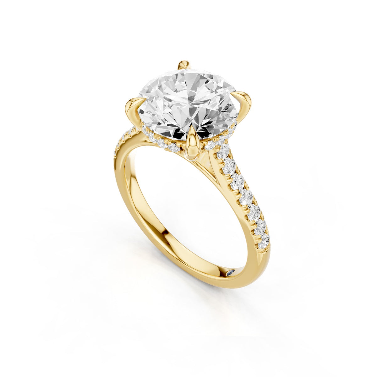 Mira – 3 Carat Round Hidden Halo Cathedral Pavé