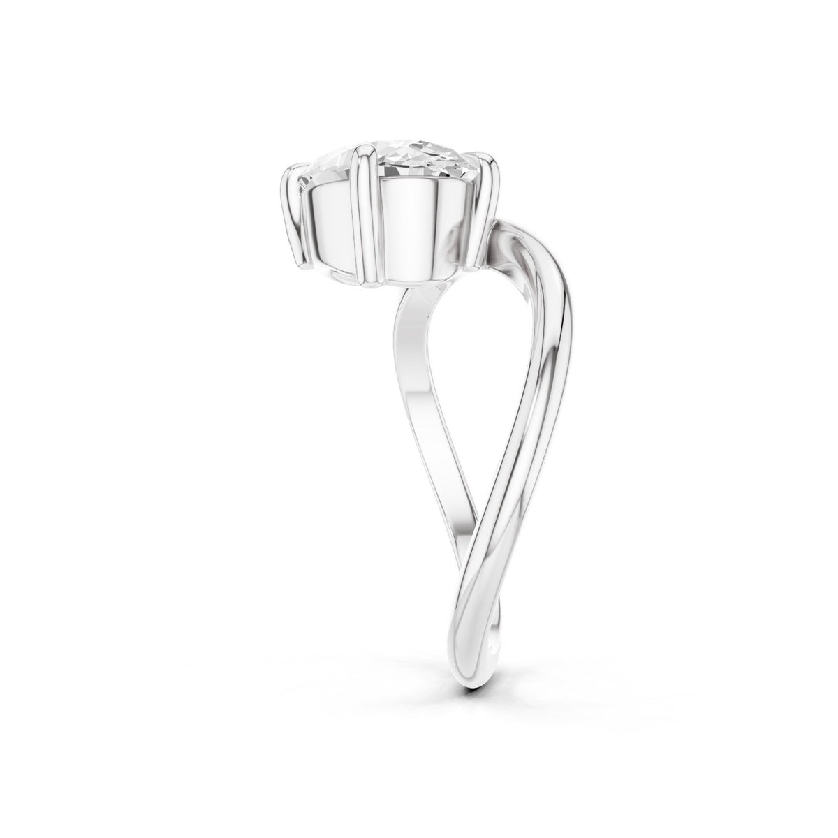 Ena – 2 Carat Oval Curved Offset Bezel Solitaire