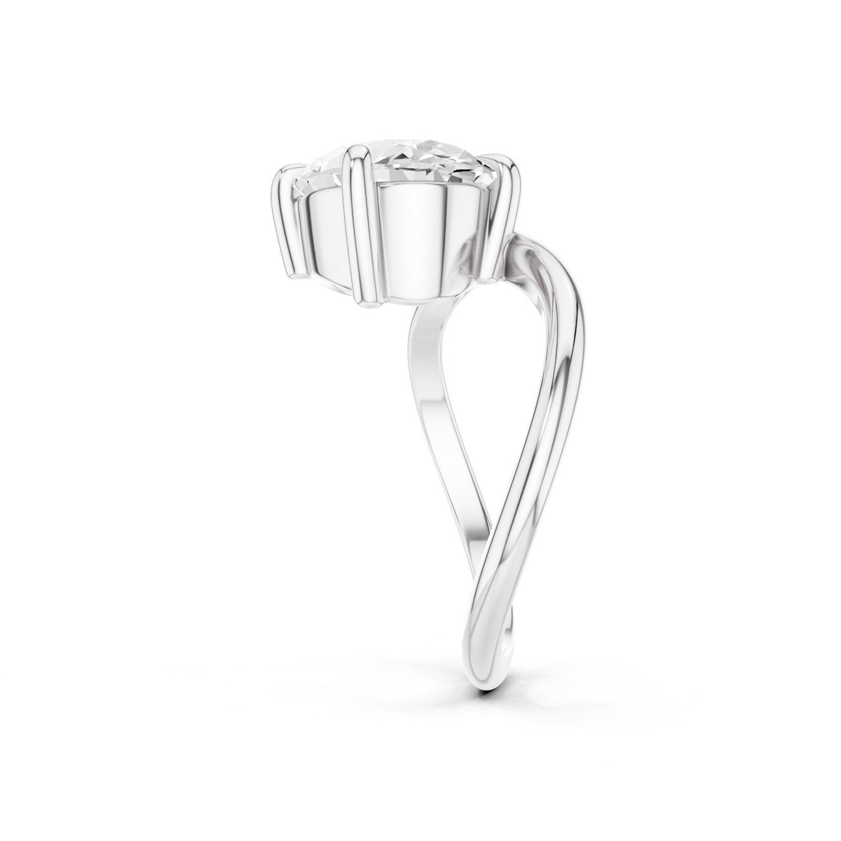 Ena – 3 Carat Oval Curved Offset Bezel Solitaire