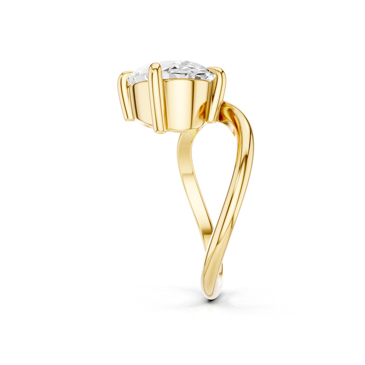 Ena – 3 Carat Oval Curved Offset Bezel Solitaire