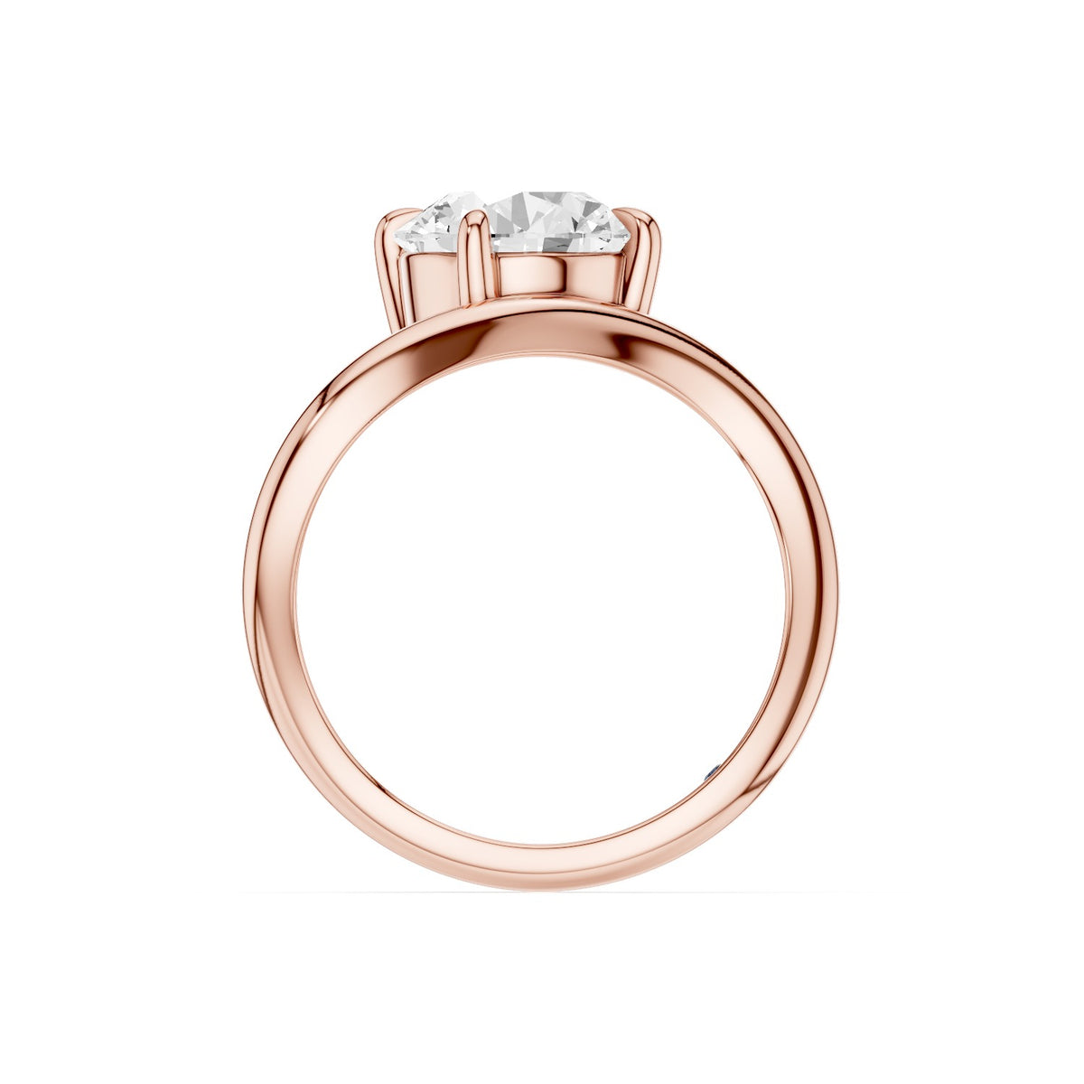 Ena – 2 Carat Round Curved Offset Bezel Solitaire