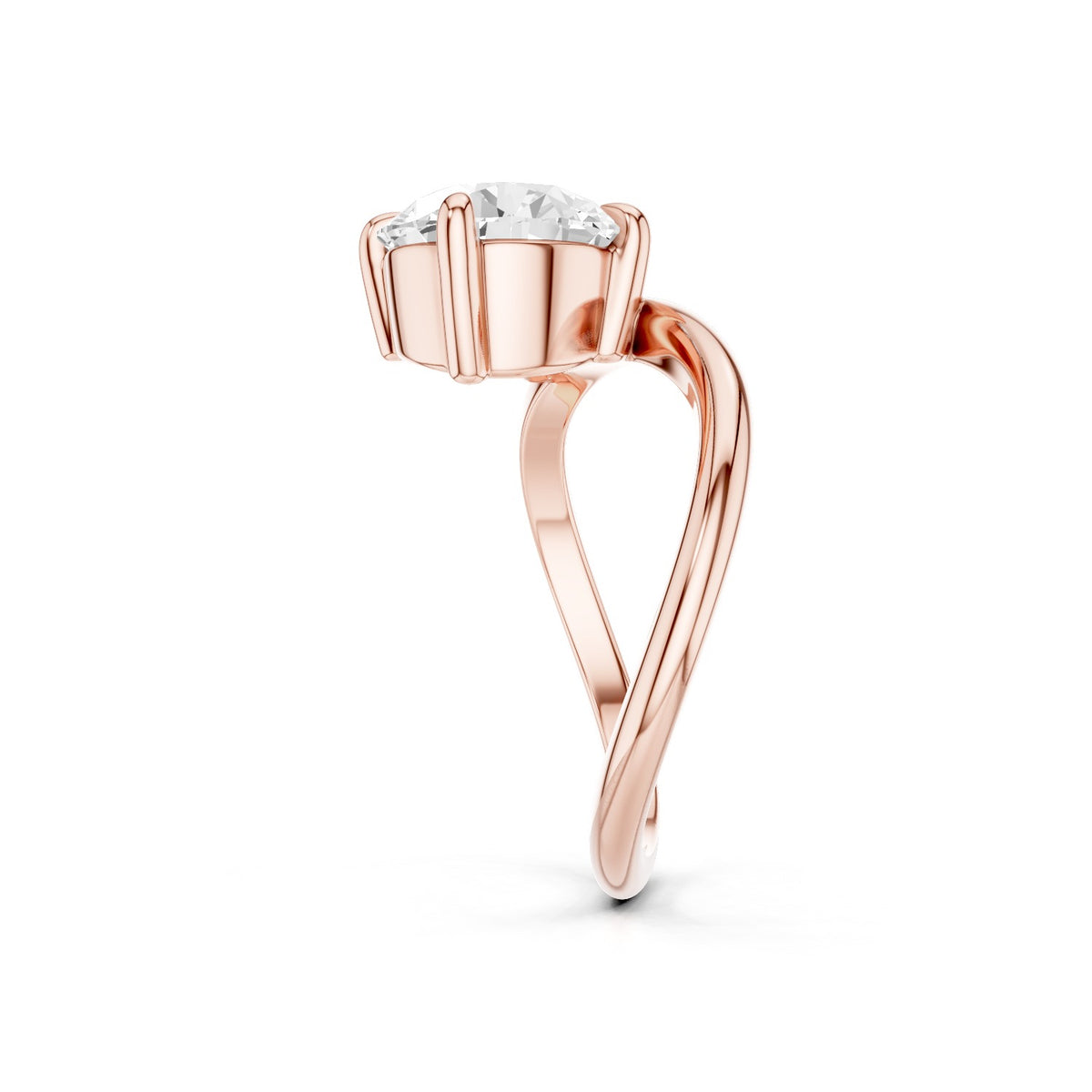 Ena – 2 Carat Round Curved Offset Bezel Solitaire