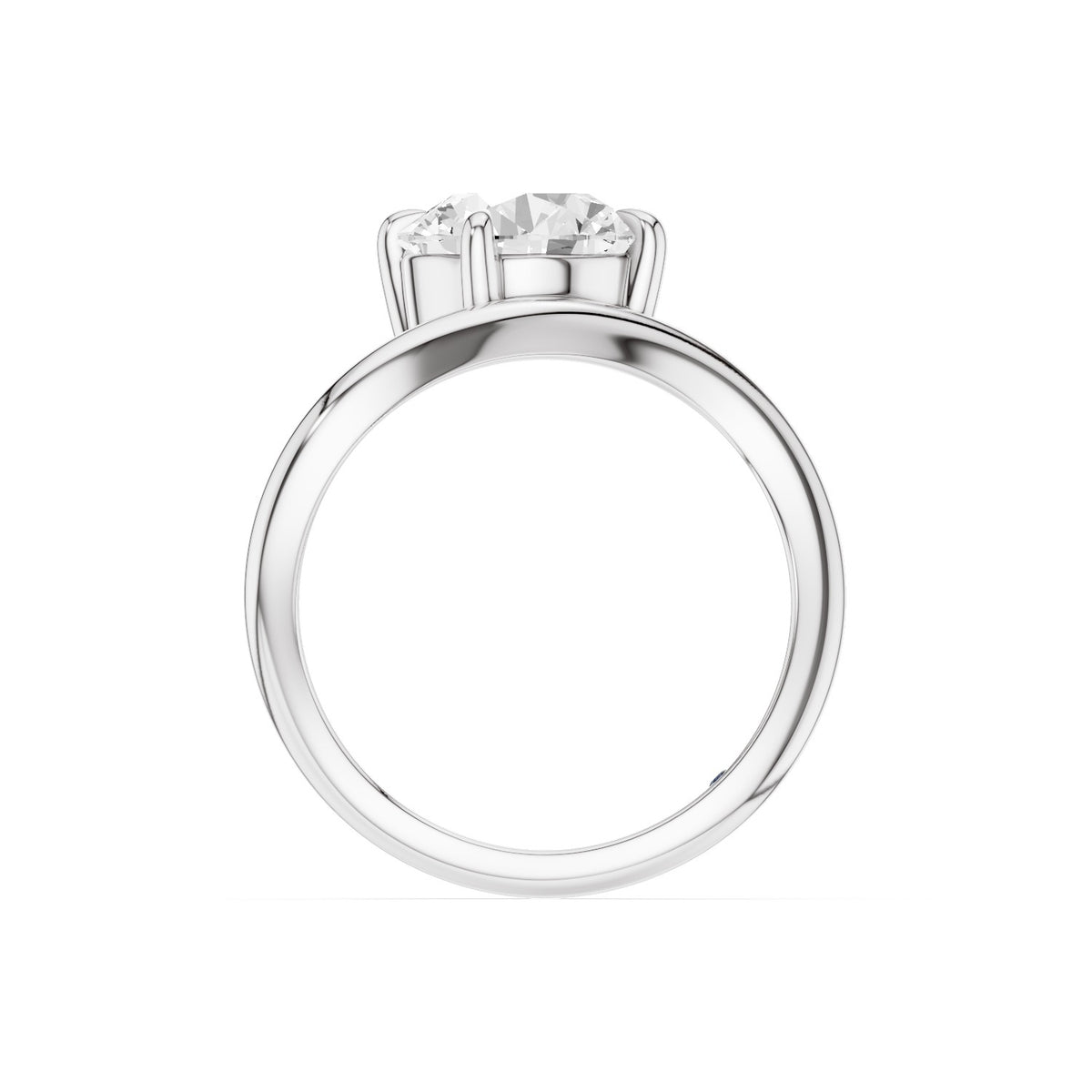 Ena – 2 Carat Round Curved Offset Bezel Solitaire