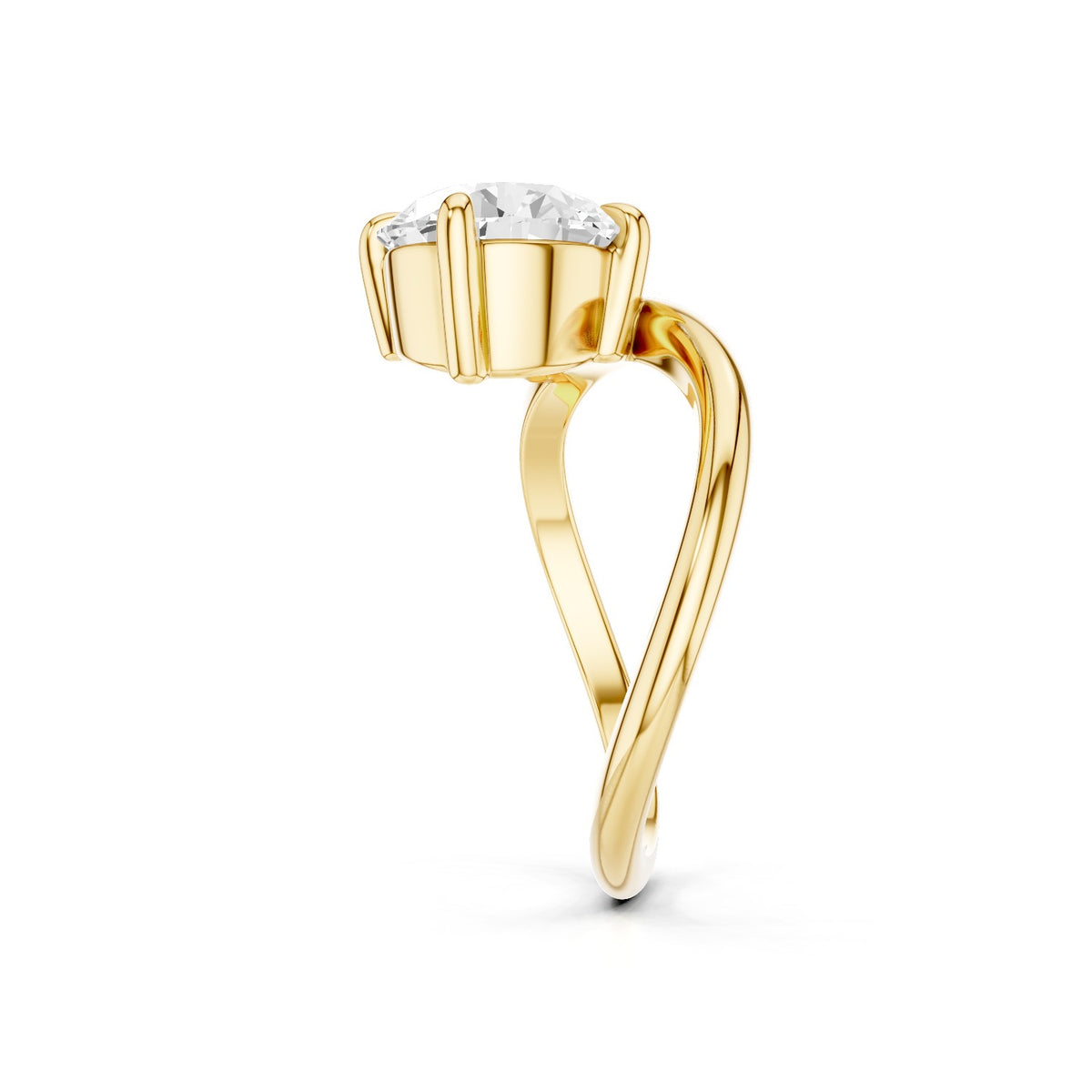 Ena – 2 Carat Round Curved Offset Bezel Solitaire