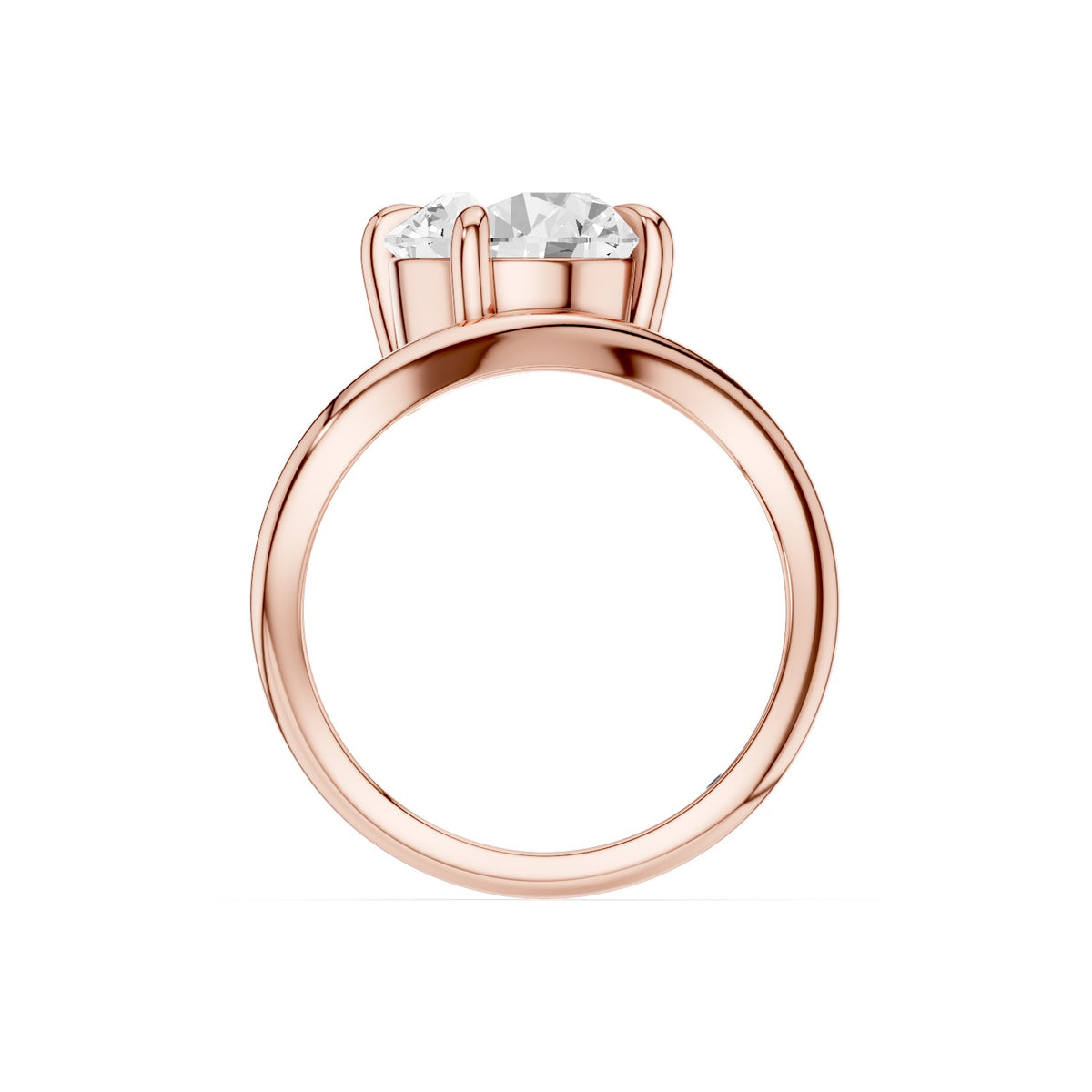 Ena – 3 Carat Round Curved Offset Bezel Solitaire