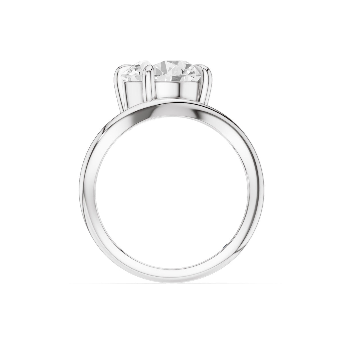 Ena – 3 Carat Round Curved Offset Bezel Solitaire
