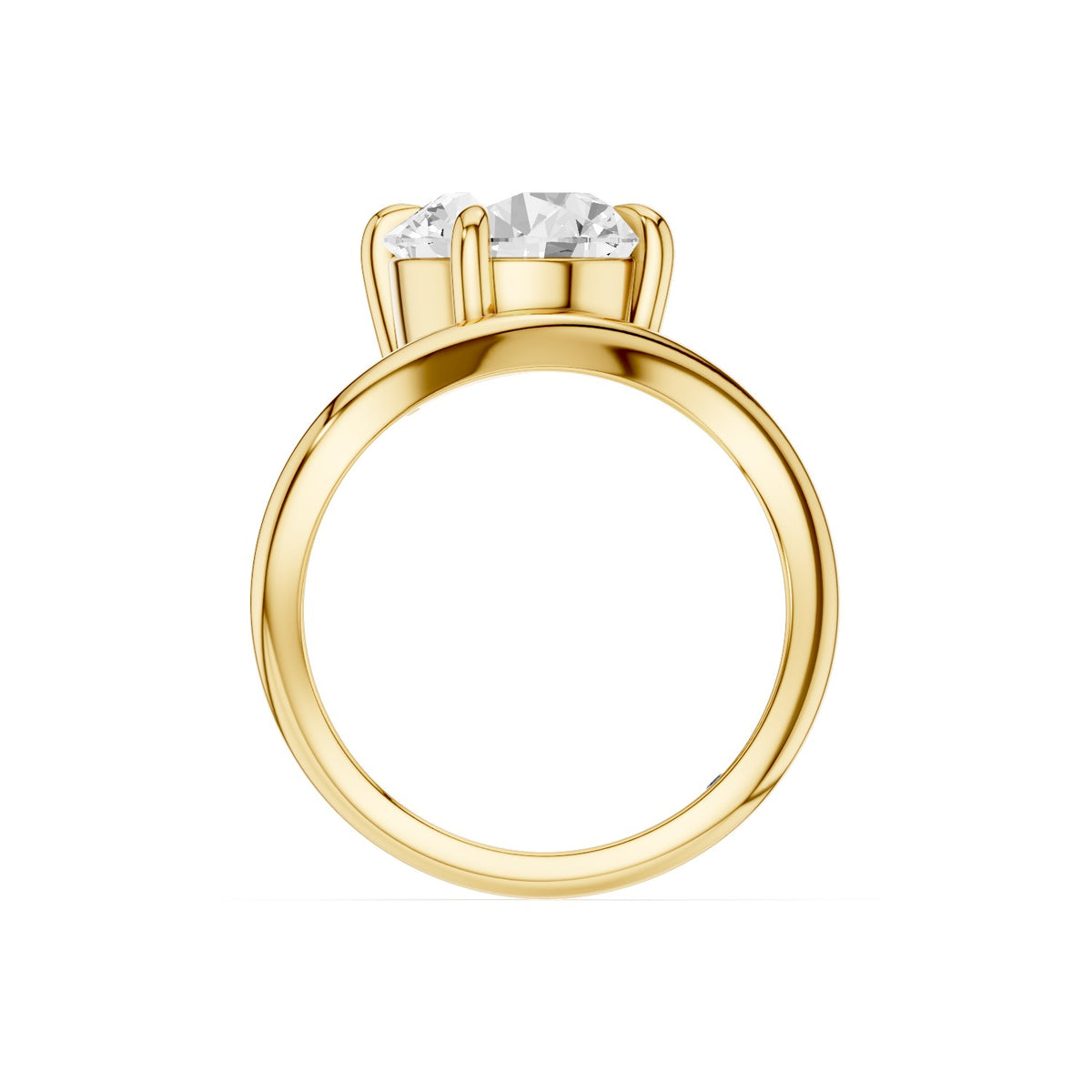 Ena – 3 Carat Round Curved Offset Bezel Solitaire