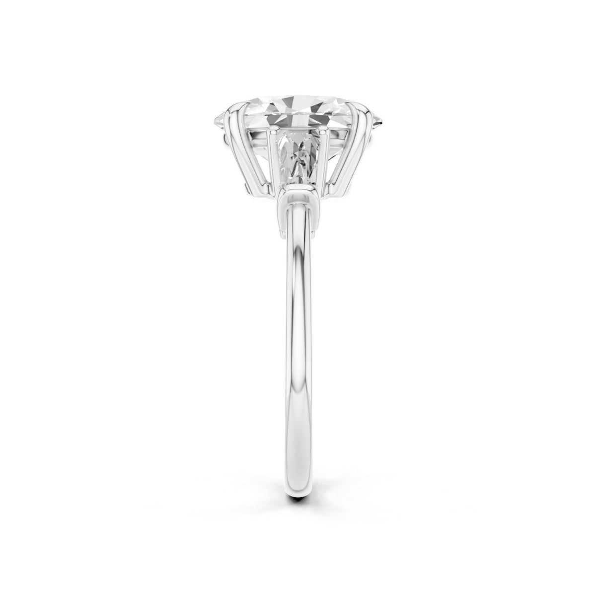 Vela – 2 Carat Oval Three Stone Tapered Baguette