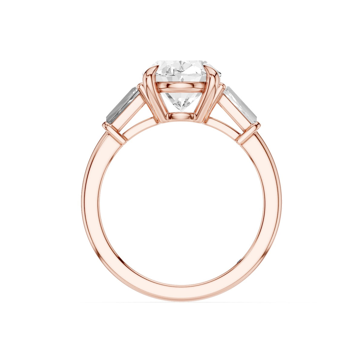 Vela – 3 Carat Oval Three Stone Tapered Baguette