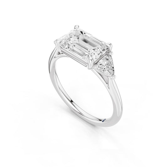 Alba – 2.06 Carat Emerald with Pear + (2) .43 TW