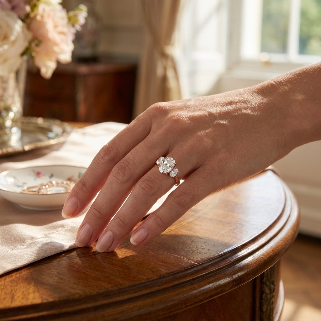 Calista – 2 Carat Classic Oval Three Stone