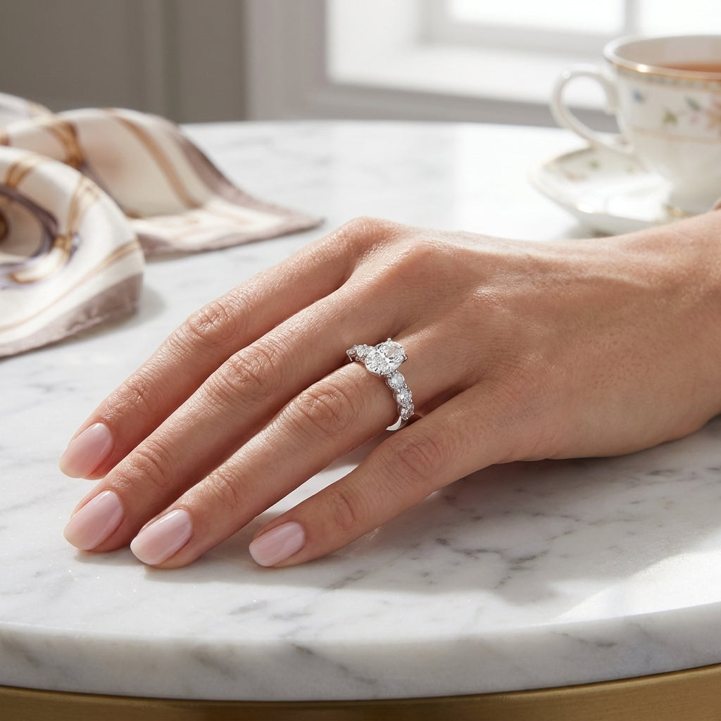 Aurea – 3 Carat Oval Seven Stone