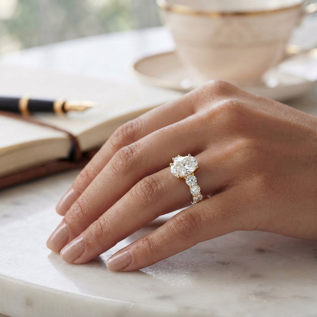 Aurea – 3 Carat Oval Seven Stone