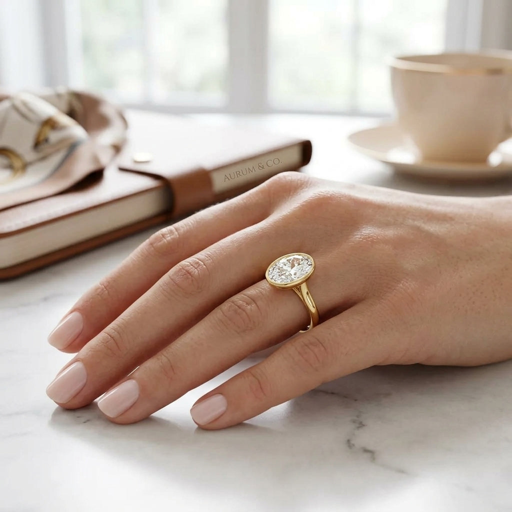 Aster – 2 Carat Oval Classic Bezel