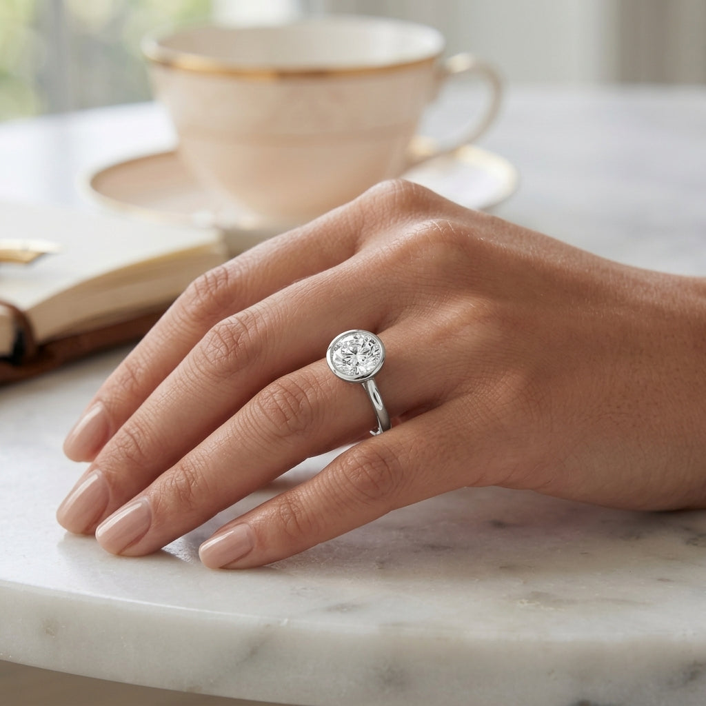 Aster – 2 Carat Round Classic Bezel