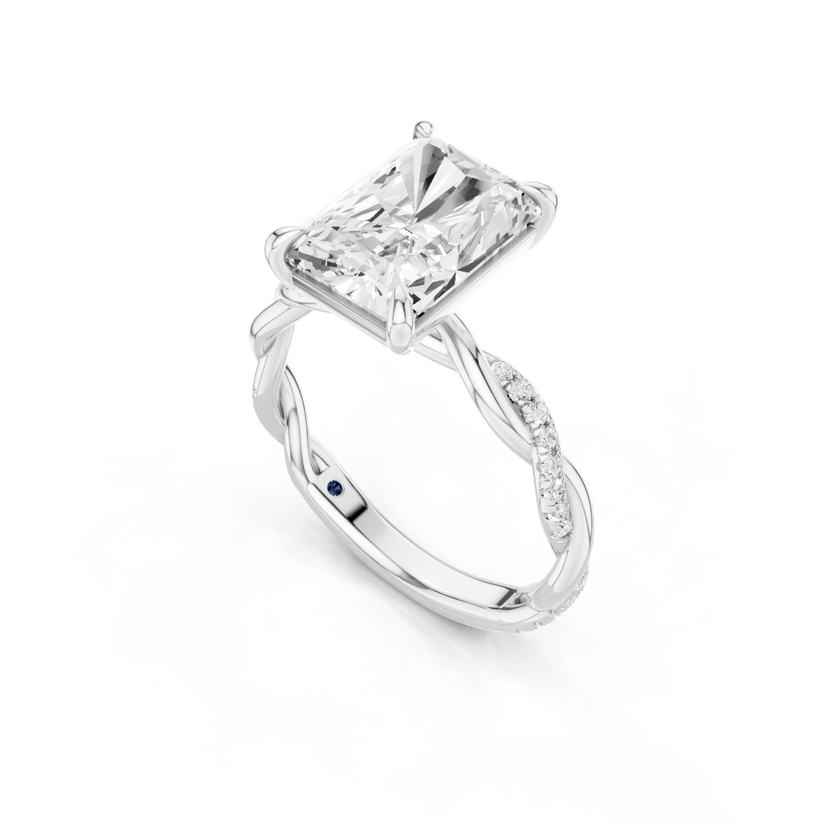 Ciela – 3 Carat Emerald Criss Cross Pavé