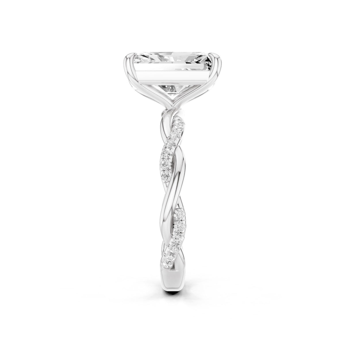 Ciela – 3 Carat Emerald Criss Cross Pavé