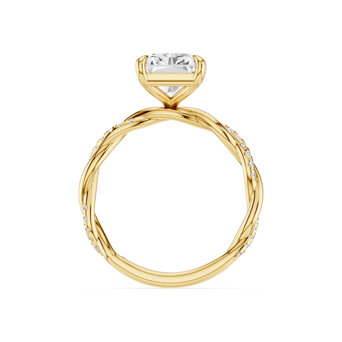 Ciela – 3 Carat Emerald Criss Cross Pavé
