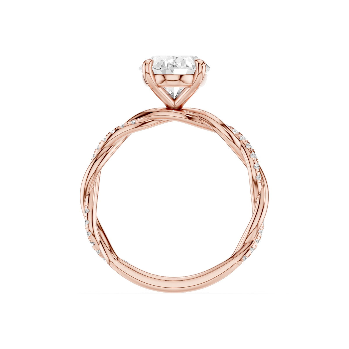 Ciela – 2 Carat Oval Criss Cross Pavé Solitaire